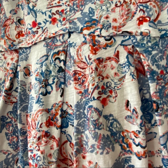 Anthropologie's Deletta Amalia Floral Print Tank Top Peplum Small w MEASUREMENTS - Picture 4 of 8